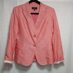 Talbots 100% Linen Double Button lined Ladies Blazer. Size 12 petite